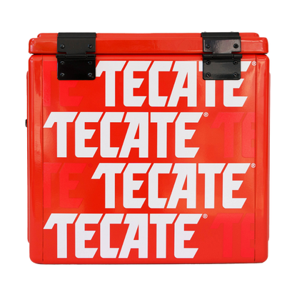 Hielera Metálica varios Tecate  color rojo de 15 lts.