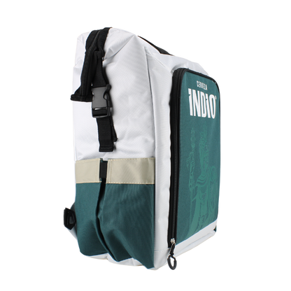 Soft Cooler Back Pack Indio en color Blanca/Verde