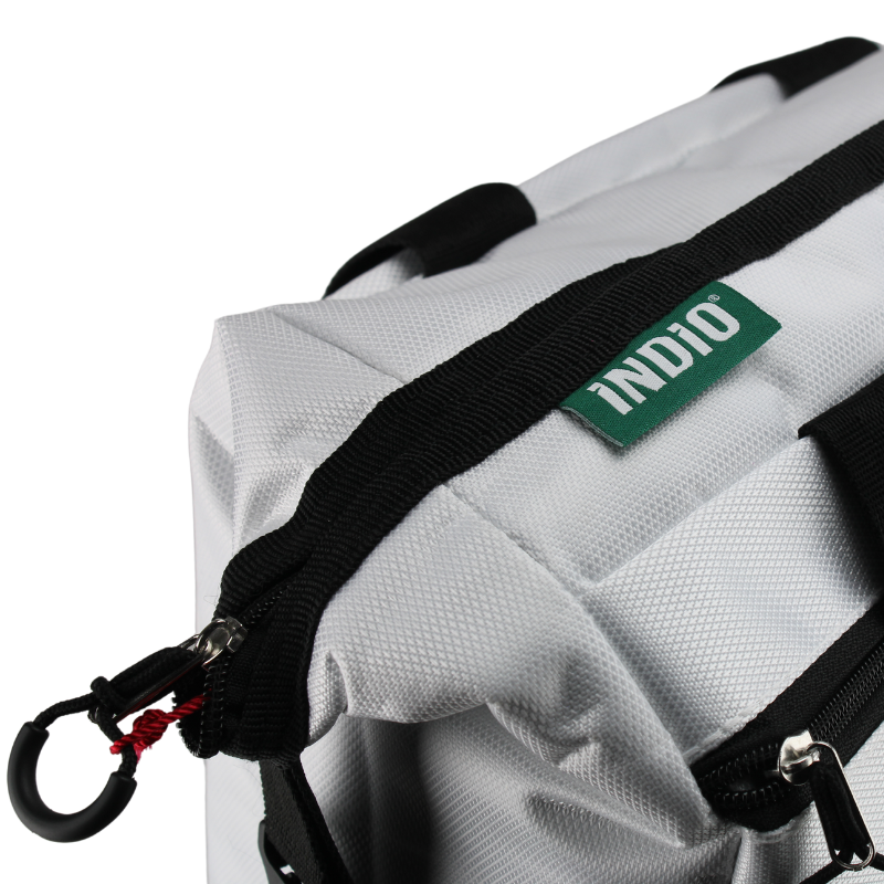 Soft Cooler Back Pack Indio en color Blanca/Verde