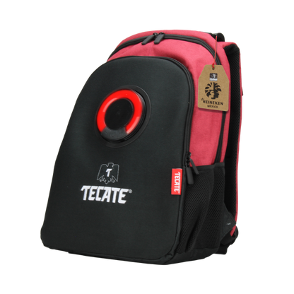 Mochila con bocina y luz LED color rojo/negro 3EYE Tecate