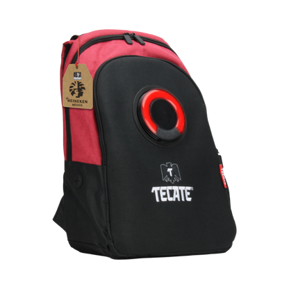 Mochila con bocina y luz LED color rojo/negro 3EYE Tecate