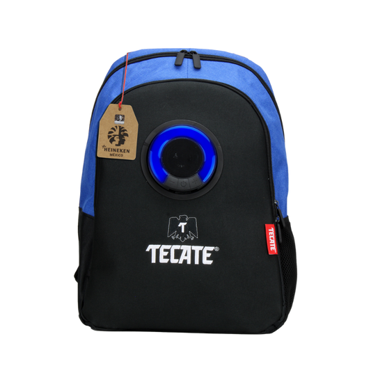 Mochila con bocina y luz LED color azul/negro 3EYE Tecate