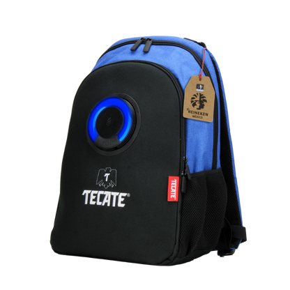 Mochila con bocina y luz LED color azul/negro 3EYE Tecate