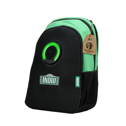 Mochila con bocina y luz LED color verde/negro 3EYE Indio