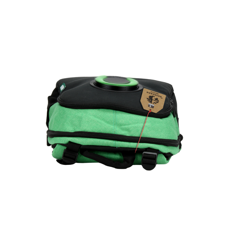 Mochila con bocina y luz LED color verde/negro 3EYE Indio