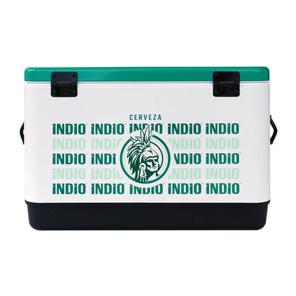 Hielera Metálica multi logos Indio color verde de 30 lt con capacidad para 36 latas