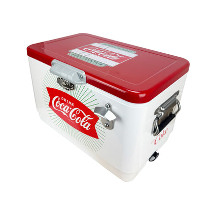 Hielera Metálica Coca-Cola Capacidad 30 Lt Color Blanco y Rojo