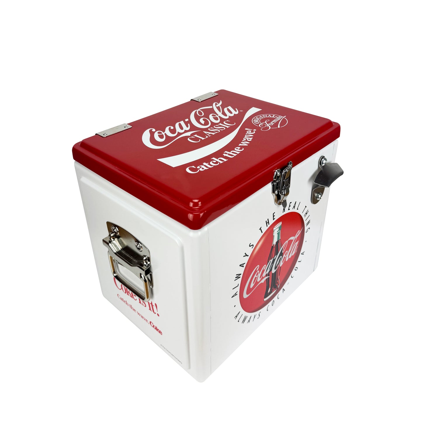 Hielera Metálica Coca-Cola Blanco con Rojo Capacidad 15 Lts 18 Latas